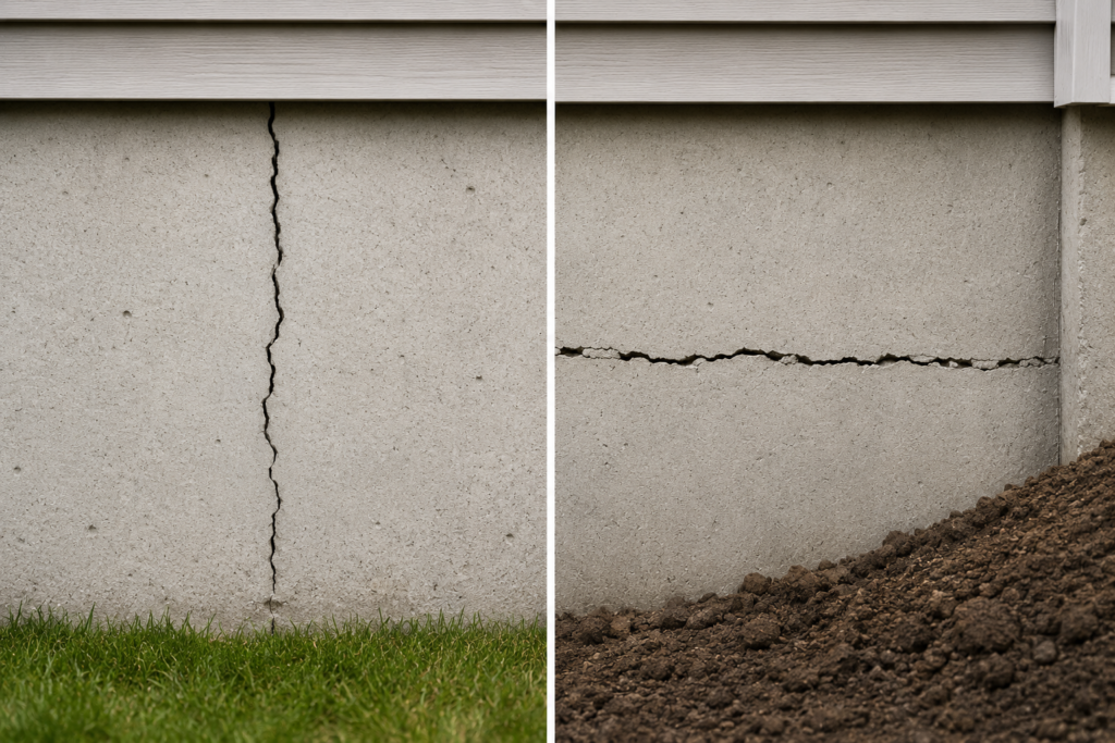 Horizontal vs Vertical Foundation Cracks Horizontal vs Vertical Foundation Cracks