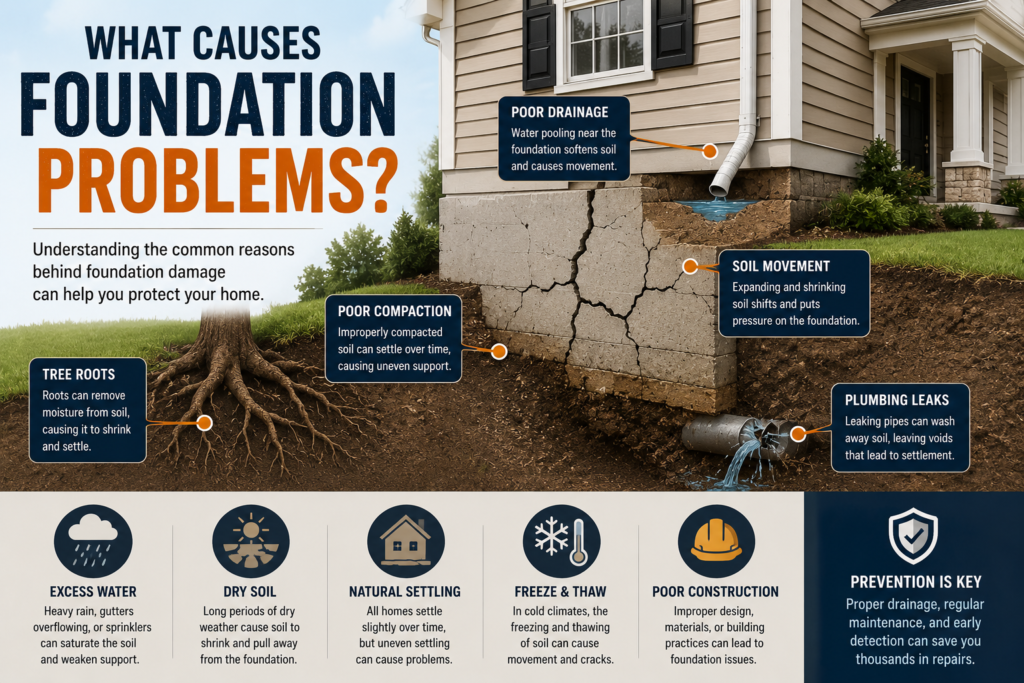 what causes foundation problems what causes foundation problems