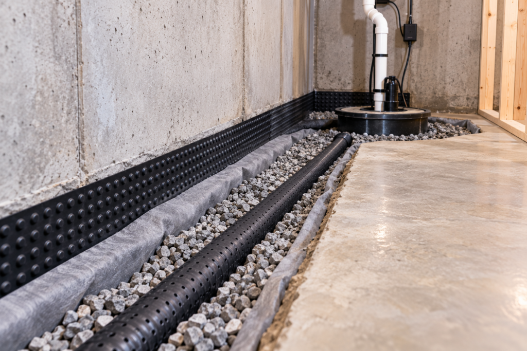 French Drain in Basement